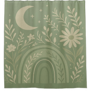 Sage Green Boho Duschvorhang