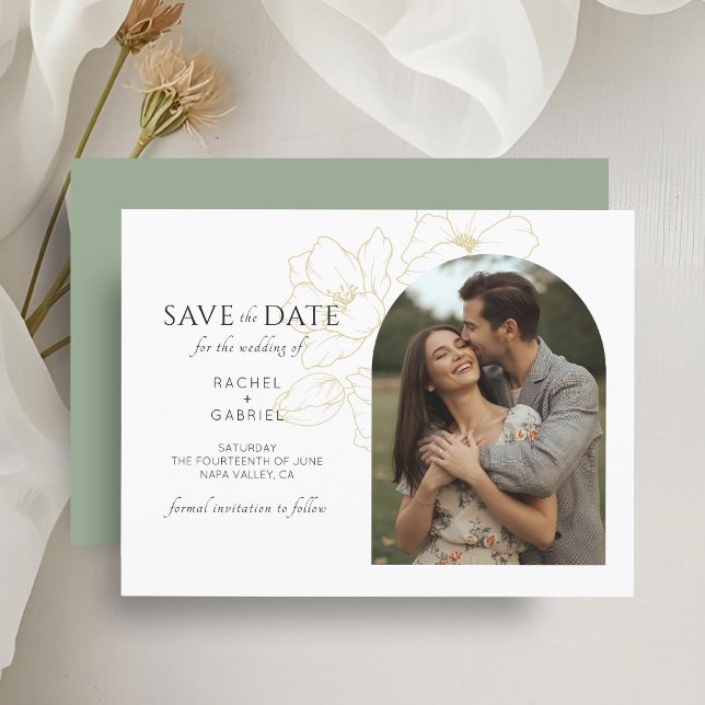 Sage Green | Boho Floral Wedding Save the Date (Von Creator hochgeladen)