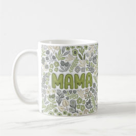 Sage Green Boho Mama Floral Pattern  Kaffeetasse