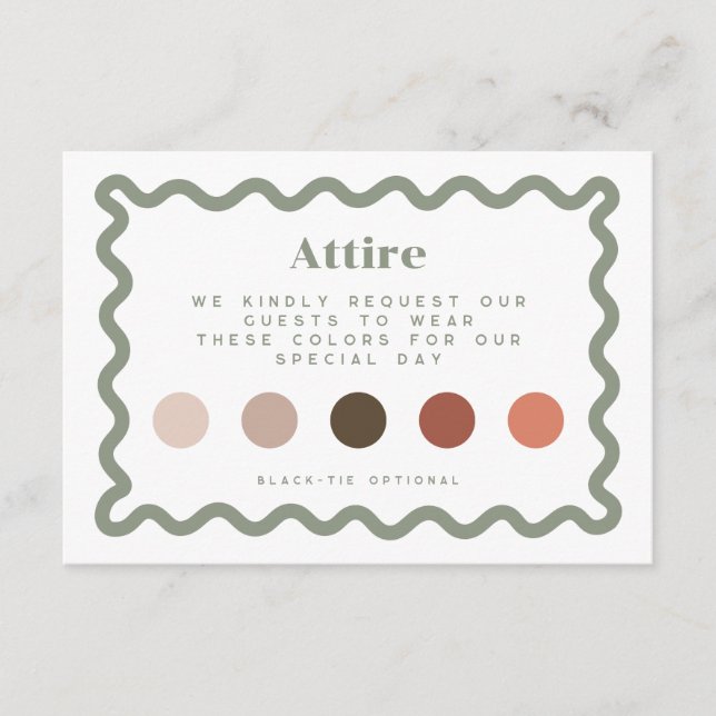 Sage Green Boho Wedding Atture Card Begleitkarte (Vorderseite)