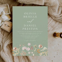 Sage Green Boho Wildblume Rustic Garden Wedding