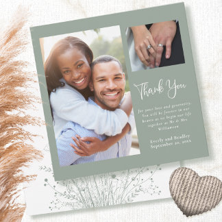 Sage Green Boho Wildblume Wedding Danke Einladung