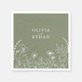 Sage Green, Boho, Wildblumen Hochzeiten von Napkin Serviette