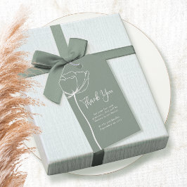 Sage Green Bold Simple Floral Wedding Vielen Dank Geschenkanhänger