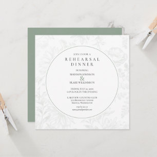 Sage Green Botanic Floral Probe Dinner