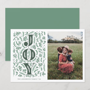 Sage Green botanic JOY Illustration Foto Feiertagskarte