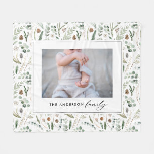 Sage green botanica Modernes Foto Fleecedecke