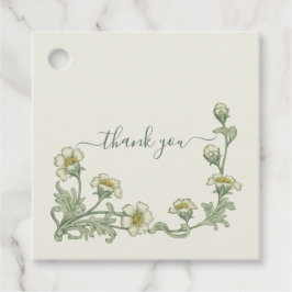 Sage Green Botanical Floral Wedding Thank You Geschenkanhänger