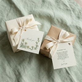 Sage Green Botanical Floral Wedding Thank You Geschenkanhänger