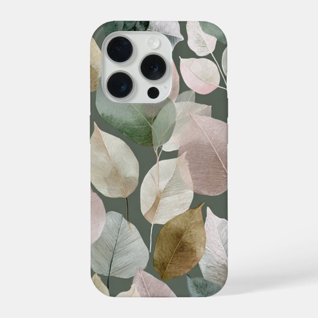Sage Green Botanical Leaf  – Boho Neutral iPhone Hülle (Rückseite)