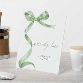 Sage Green Bow Candy Bar Sockelschild