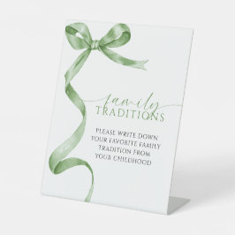 Sage Green Bow Lieblings Familie Tradition Spiel Sockelschild