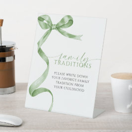 Sage Green Bow Lieblings Familie Tradition Spiel Sockelschild