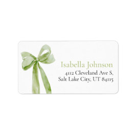 Sage Green Bow Sie bindet die Knot-Adresse Adressaufkleber