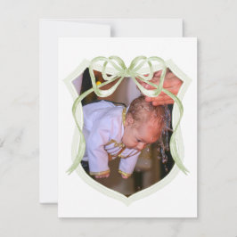 Sage Green Bow Wappen Taufe Danke Karte