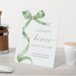 Sage Green Bow wie viele Küsse sind in Jar Sockelschild