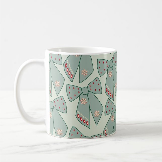 Sage Green Bows Kaffeetasse (Links)