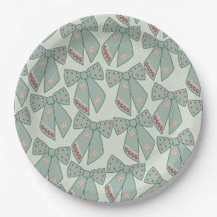 Sage Green Bows Pappteller