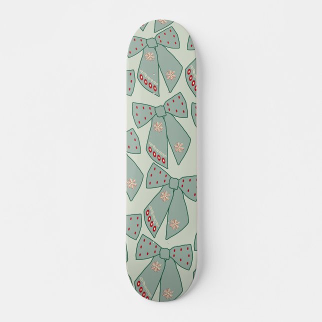 Sage Green Bows Skateboard (Vorne)