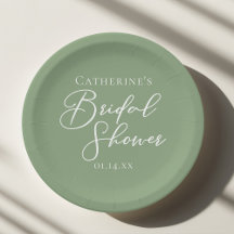 Sage Green Brautparty Personalisiert White Script