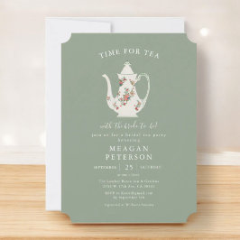 Sage Green Brautparty Tee Party Einladung