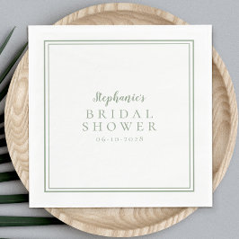 Sage Green Brautparty Wedding Simple Modern Serviette