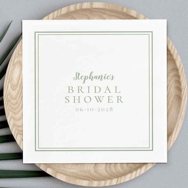 Sage Green Brautparty Wedding Simple Modern Serviette (Sage Green Bridal Shower Wedding Simple Modern Napkins)