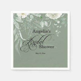 Sage Green Bridal Shower Serviette