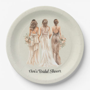 Sage Green Bridesmaids Brautparty Pappteller
