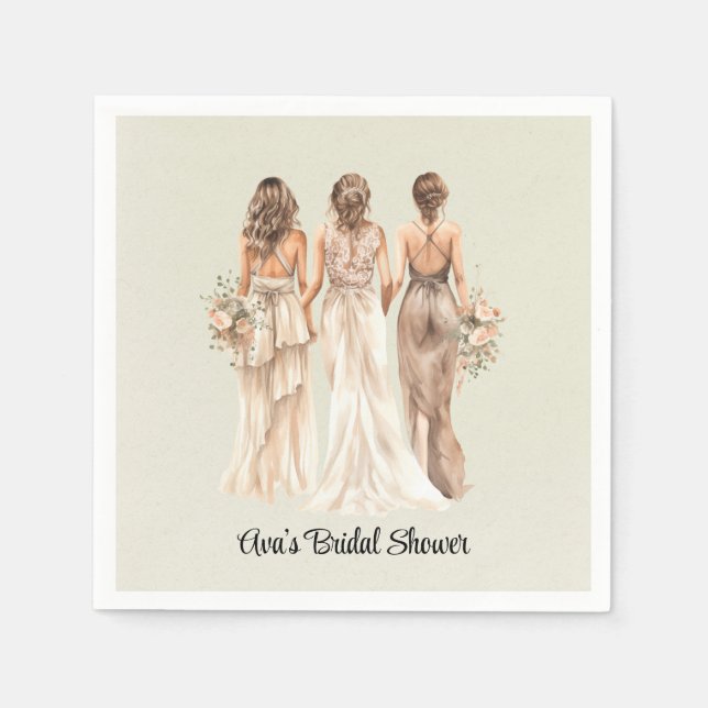 Sage Green Bridesmaids Brautparty Serviette (Vorderseite)