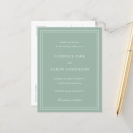 Sage Green Budget Wedding Save the Date Ankündigungspostkarte