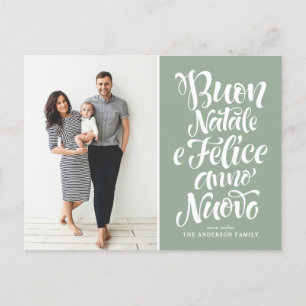 Sage Green Buon Natale Calligrafy Weihnachtsgebäck Feiertagspostkarte