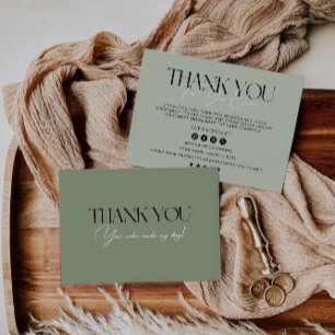 Sage Green Business Dankeschön Card Dankeskarte