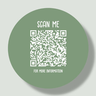 Sage Green | Business QR Code Scannable Runder Aufkleber