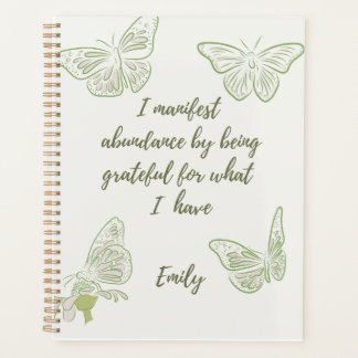 Sage Green Butterfly Positive Affirmation Planer