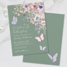 Sage Green Butterfly Wildblume Brautparty