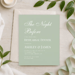 Sage Green Calligraphy Probe Dinner Einladung