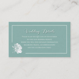 Sage Green Calligraphy Script QR Info Wedding Begleitkarte