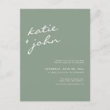 Sage Green Calligraphy Virtual Wedding