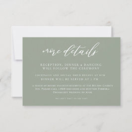 Sage Green Calligraphy Wedding Enclosure Card Einladung