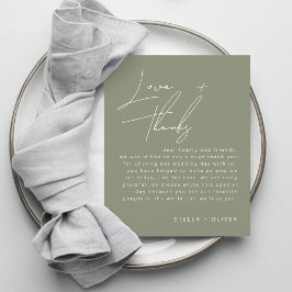 Sage Green Calligraphy Wedding Reception Card