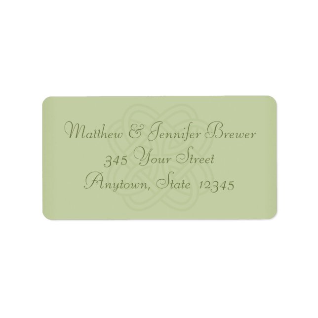 Sage Green Celtic Knot Envelope Address Labels Adressaufkleber (Vorne)