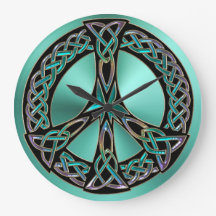 Sage Green Celtic Knot Peace Sign Clock