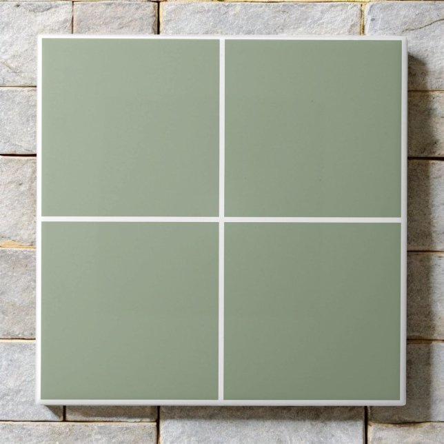 Sage Green Checkered Moderne Monochrome Minimalist Fliese (Von Creator hochgeladen)