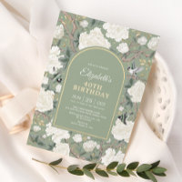Sage Green Chinoiserie Floral Frauen 40. Geburtsta