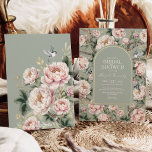 Sage Green Chinoiserie Garden Blume Brautparty Einladung<br><div class="desc">Dieses chinoiserie-inspirierte Design besticht durch elegante botanische Flora,  Vögel und Grünpflanzen in Salbeigrün und Rosa. Personalisieren Sie die Einladung mit Ihren Daten und wenn Sie gewollt,  um den Stil und die Platzierung des Textes weiter zu ordnen,  klicken Sie bitte auf den Button "Weitere Anpassung".</div>