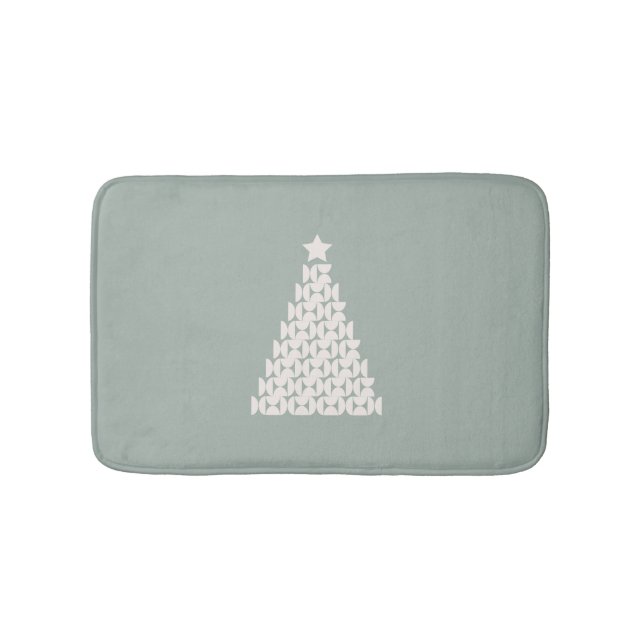 Sage Green Christmas Tree Badematte (Vorderseite)