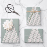 Sage Green Christmas Tree Geschenkpapier Set<br><div class="desc">Weihnachtsbaum - Vintage festliche Dekoration - Sage Green.</div>
