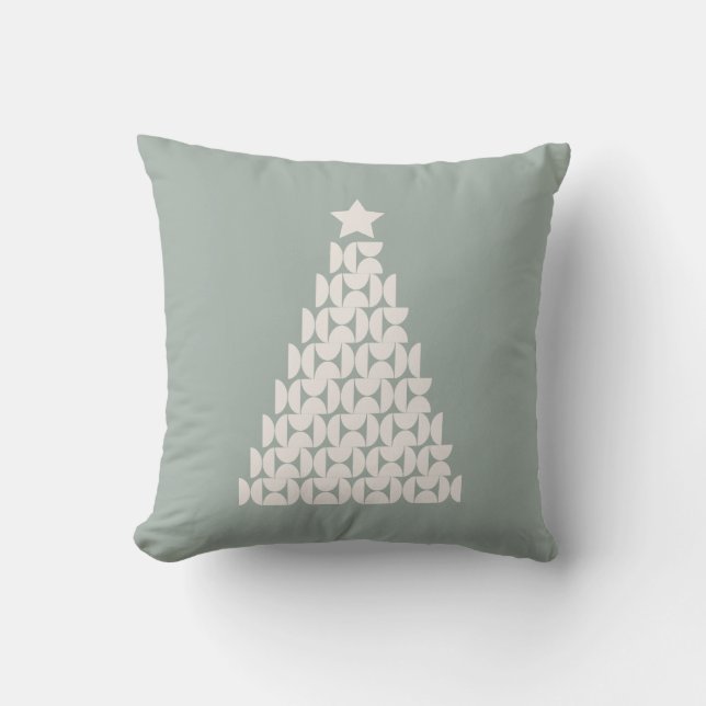 Sage Green Christmas Tree Kissen (Vorderseite)