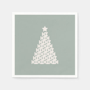 Sage Green Christmas Tree Serviette